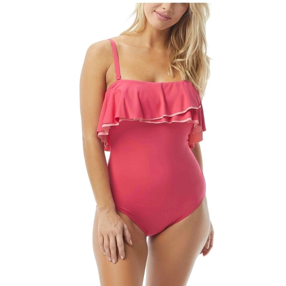 Coco Reef Women's Contours Ruffled Tummy-Control Swimsuit Size 12/36C - Picture 2 of 8
